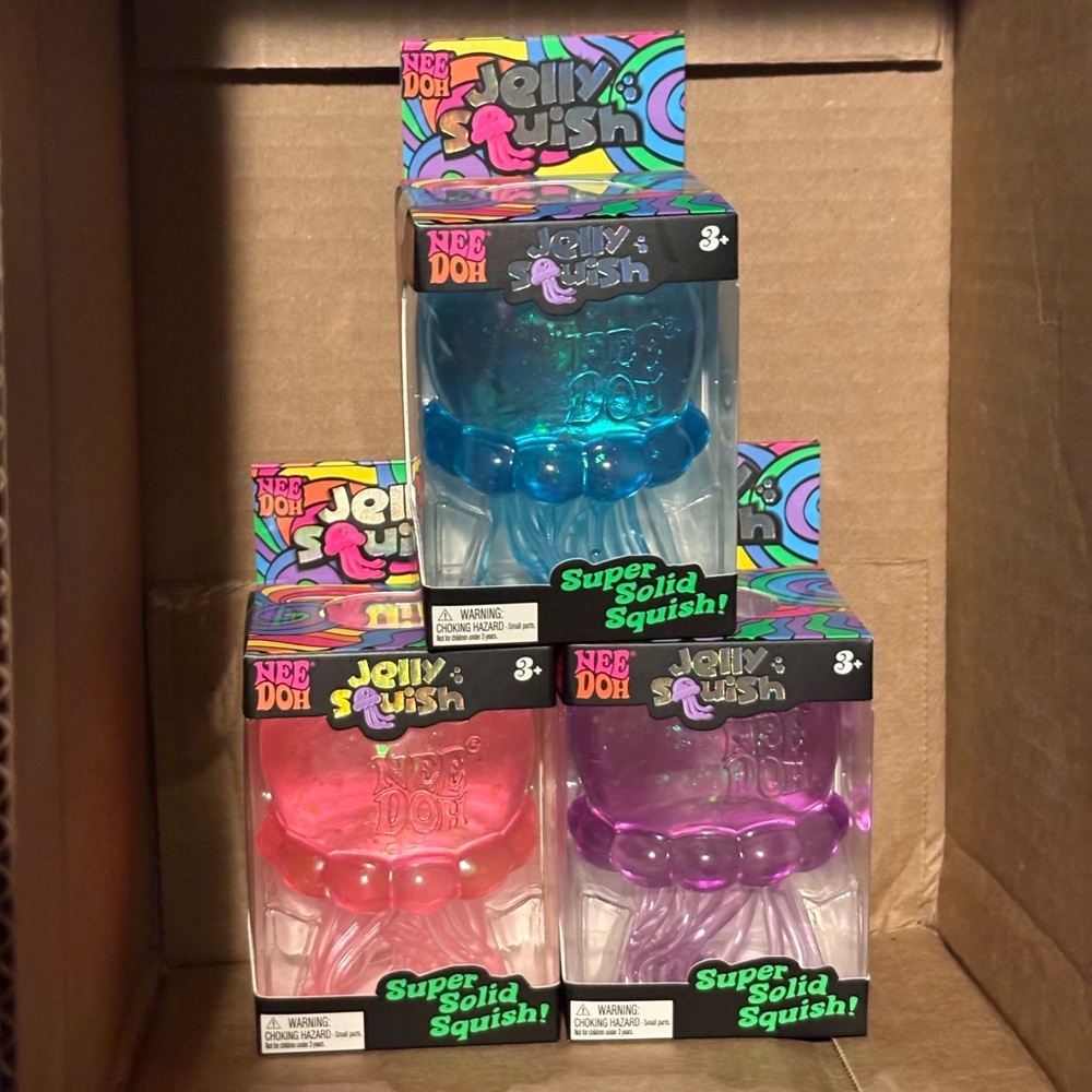 NeeDoh Jellyfish Jelly Squish Stress Toy Fidget Squeeze Nee Doh (PINK)